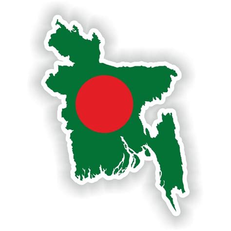 Bangladesh Map Flag Silhouette Sticker For Laptop Book Fridg Inspire