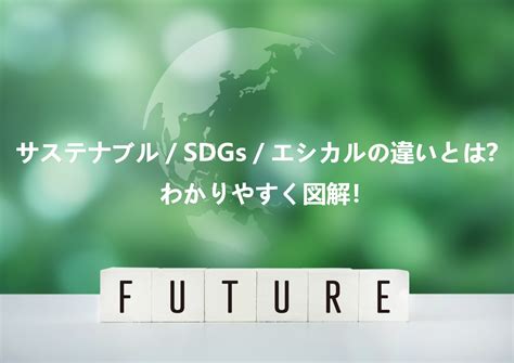 サステナビリティ（サステナブル）／sdgs／エシカルの違いとは？ わかりやすく図解！