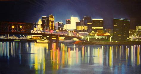 Cincinnati Skyline Painting by Suzy Majewski - Fine Art America