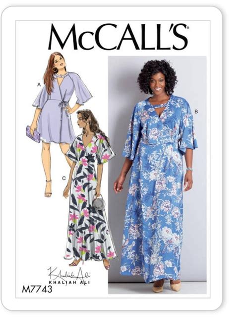 Plus Size Wrap Dress Sewing Pattern McCall S M7743 Sizes Etsy