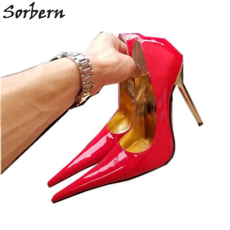 Sorbern Sexy 16Cm 18Cm Ultra Dünne Metall High Heels Schuhe Spitz Damen