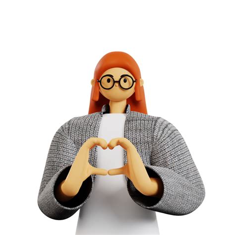 Showing Love Gesture Pose 16326964 PNG