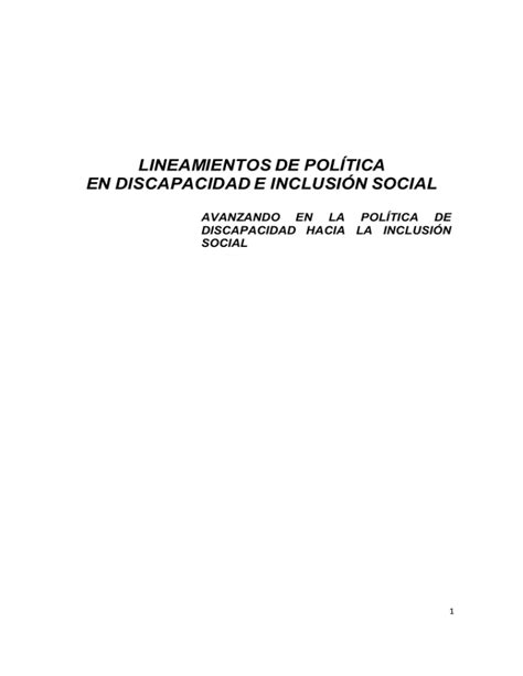 1 LINEAMIENTOS PARA LA FORMULACION DE POLITICA PUBLICA