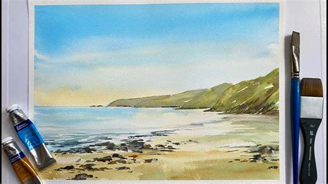 Lois Simple Beginners Watercolor Landscape Cornwall Beach Watercolour