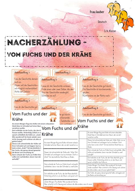 Fabel Nacherzählung 4 Klasse merpetrus