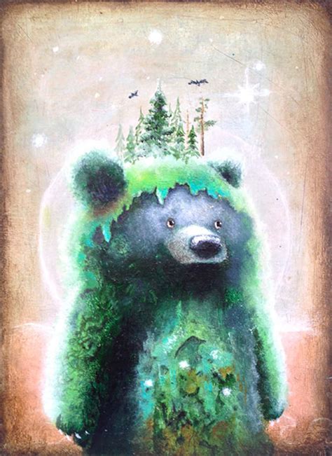 Bear Fine Art Print Tree Art Whimsical Children's Wall Deco Nature ...