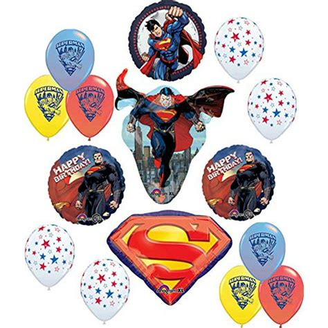 Superman Party Supplies Man Of Steel Birthday Balloon Bouquet