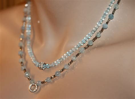 Neu Blau Topas Aquamarin Collier Kette Halskette Halsschmuck Kaufen