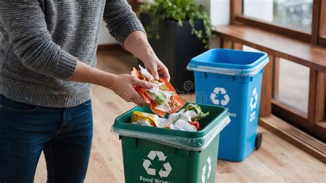 person throwing  food wrappers   correct trash bin