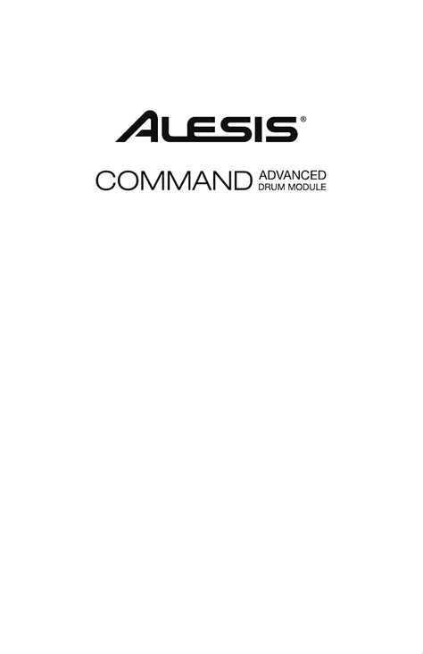 User Manual Alesis Command Mesh Kit Special Edition English Pages