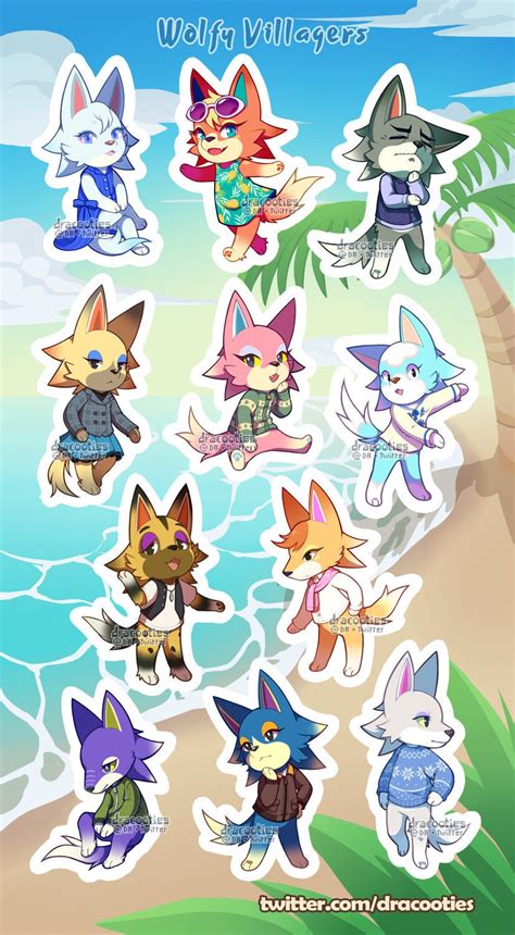 Animal Crossing New Horizons Wolf Villagers 250 High Resolution