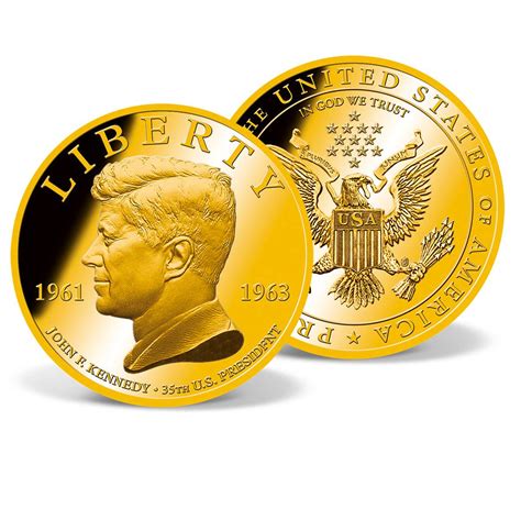 John F. Kennedy Commemorative Coin | Gold-Layered | Gold | American Mint