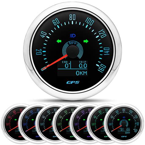 85mm GPS Speedometer 0 160MPH Odometer Gauge 7Color LED W COG Trip