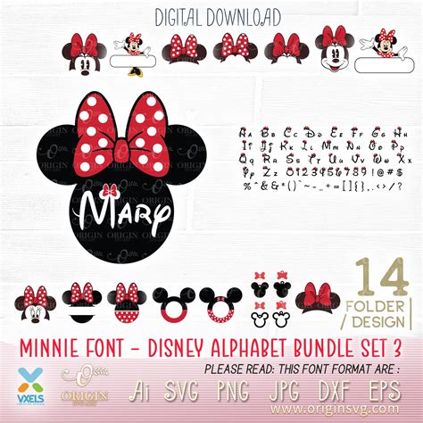 Minnie Mouse Head Font Svg