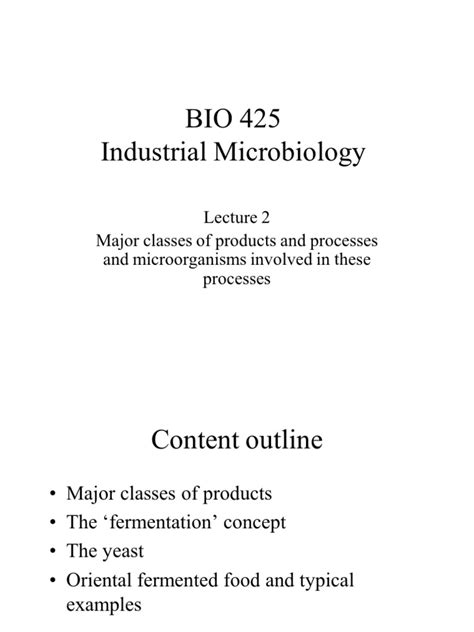 Industrial Microbiology Lecture 2 Pdf