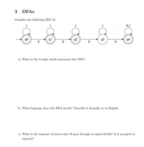 Solved 3 DFAs Consider The Following DFA M 1 1 0 1 90 Q1 22 Chegg