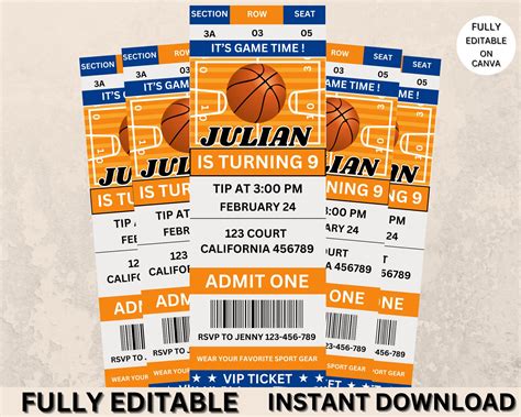 Basketball Ticket Stub Template