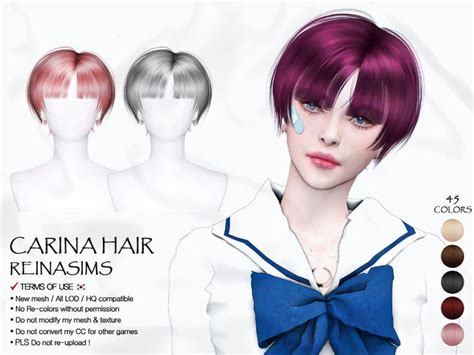 Reina sims4's Carina hair | Sims 4, Sims, Sims 4 mods