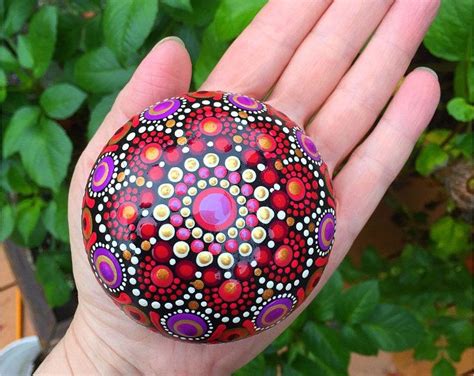 Dot Mandala Stone Mandala Rock Painted Stone Lydia May Dot Art Dotty