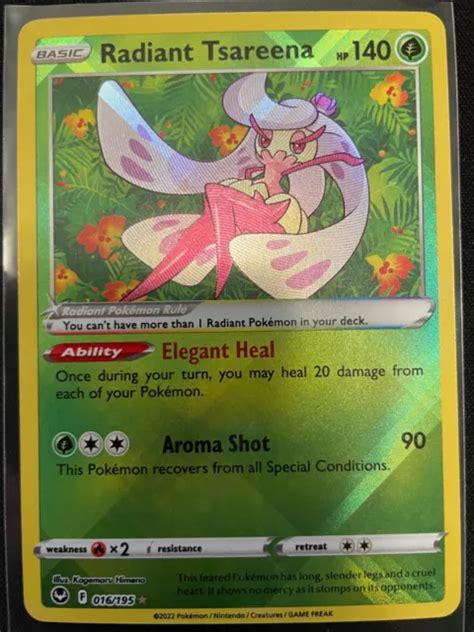 RADIANT TSAREENA 016 195 NM M Silver Tempest Pokemon Card EUR 0 93