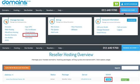 Domains Co Za How To Setup CPanel In Your WHMCS As A Reseller