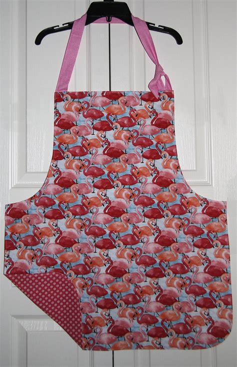 Wading Flamingos Pink Womens Girls Apron With Pocket Reversible Etsy