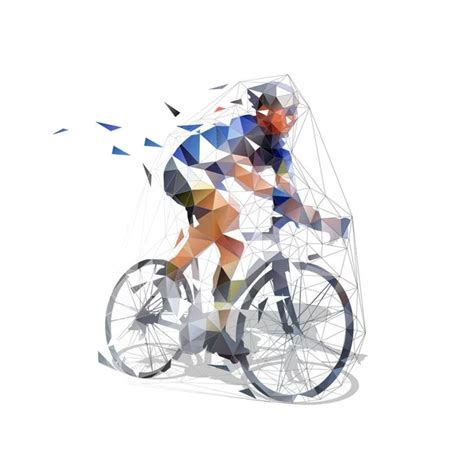 Cycling Road Cyclist On His Bike Abstract Grungy Vector Silhou Stock