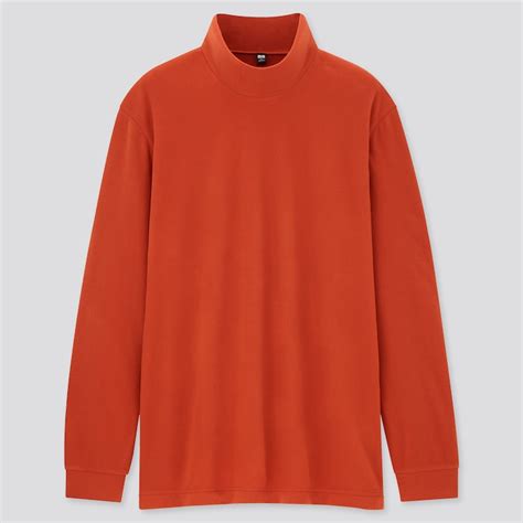 Men Heattech Fleece Mock Neck Long Sleeve T Shirt Uniqlo Us