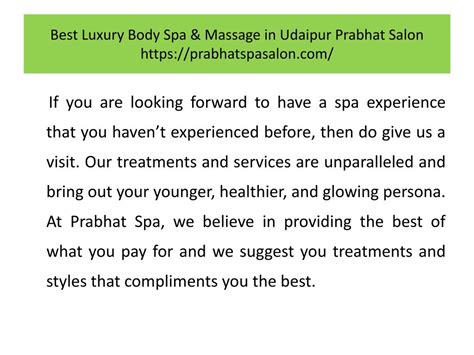 Ppt Best Luxury Body Spa And Massage In Udaipur Prabhat Salon