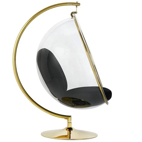 Fotel BUBBLE STAND GOLD VELVET Poduszka Czarna