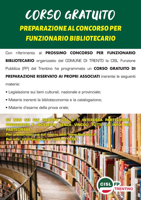 Corso Gratuito Preparazione Al Concorso Per Funzionario Bibliotecario