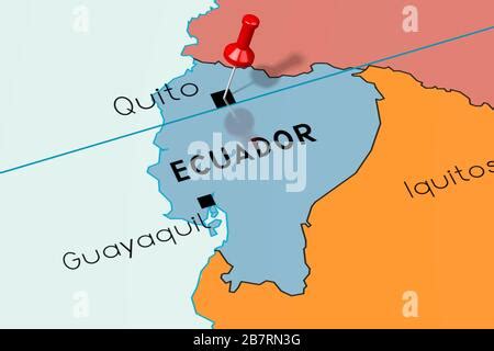 Ecuador Political Map With Capital Quito And The Galapagos Islands In