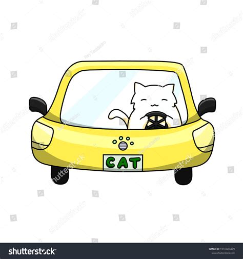 Illustration Cat Driving Car Imagination Stock Illustration 1916604479