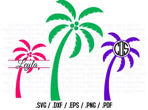 Palm Tree SVG, Monogram Svg Clipart, Svg Tropical Art, DXF File for ...