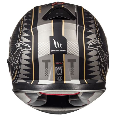 Casco Moto Integrale Mt Helmets Thunder Sv Isle Of Man Nero Oro Opaco