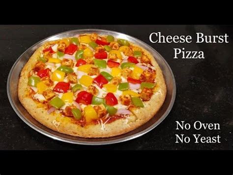 Domino S Style Cheese Burst Pizza Recipe No Oven No Yeast Veg Pizza