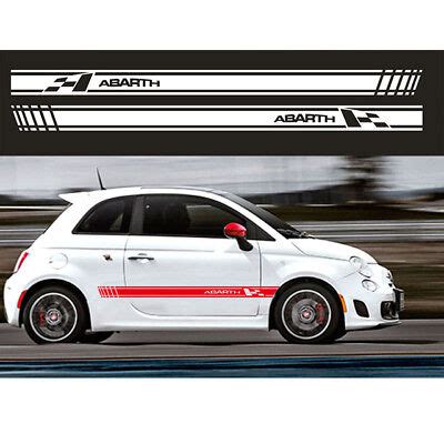 Fasce Adesive Fiancate Fiat Adesivi Laterali Fiat Abarth Red