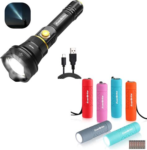 EverBrite 6 Pack Mini Flashlight Set Rechargeable Flashlight Amazon