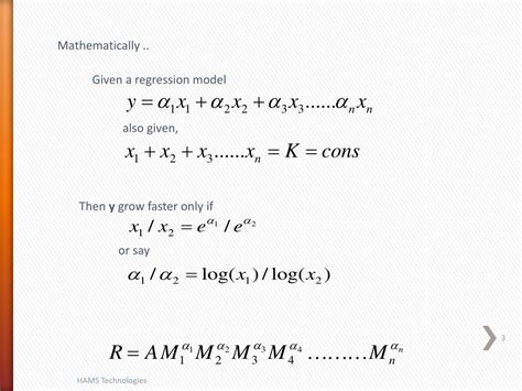 PPT - Linear regression model Logarithmic behavior of model PowerPoint ...