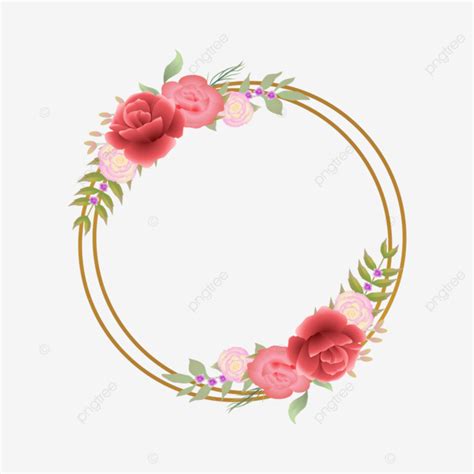 Ic22826 Maroon Circle Frame With Vector Flowers Ic22826 Maroon Circle