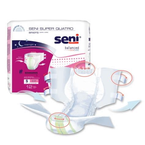 Seni Super Quatro Incontinence Brief S Breathable Overnight S Sm