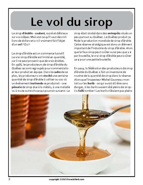 The great maple syrup heist French reading activity | Teaching Resources