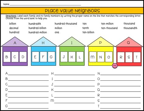 Place Value Chart Posters and Place Value Activities and Worksheets ...