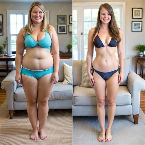 Premium Photo | Weight Loss Progress for Women Before and After Female