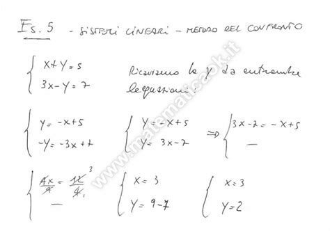 Esercizio 5 Sistemi Lineari Metodo Del Confronto μatematicaΘk