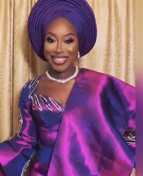 Purple Aso Oke For Traditional Weddings