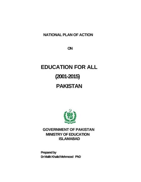 An Education Policyframeworknationalplanofactiononeducation