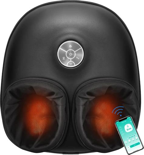 Foot Massager With Heat Shiatsu Deep Kneading Machine Smart App Mobile Control Delivers