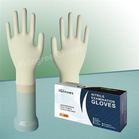 White 8 Mil Disposable Nitrile Exam Gloves Igloves