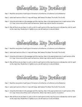 Civil War Causes: Sectionalism Map Activity by TaylorCreative | TpT